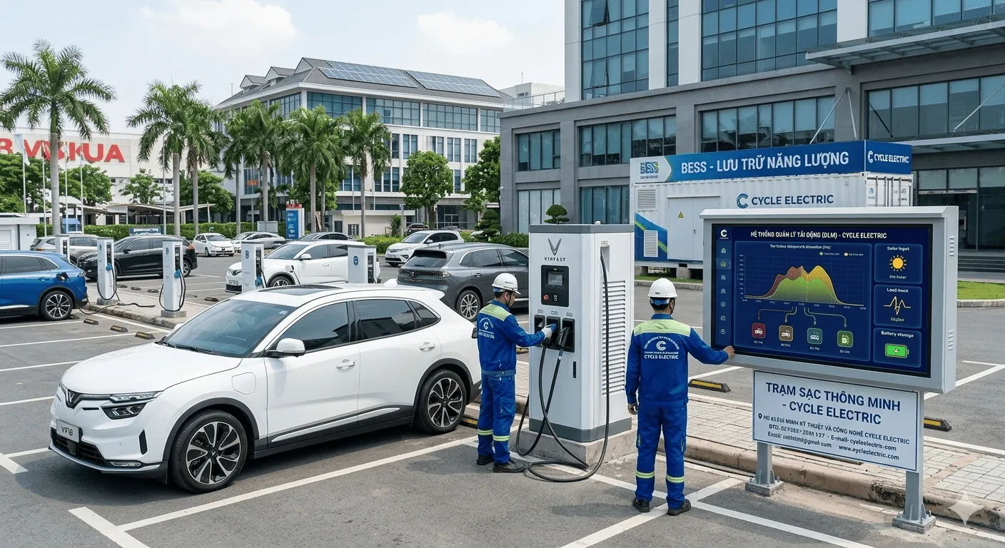 Giải Pháp Quản Lý Và Vận Hành Trạm Sạc Xe Điện Thông Minh